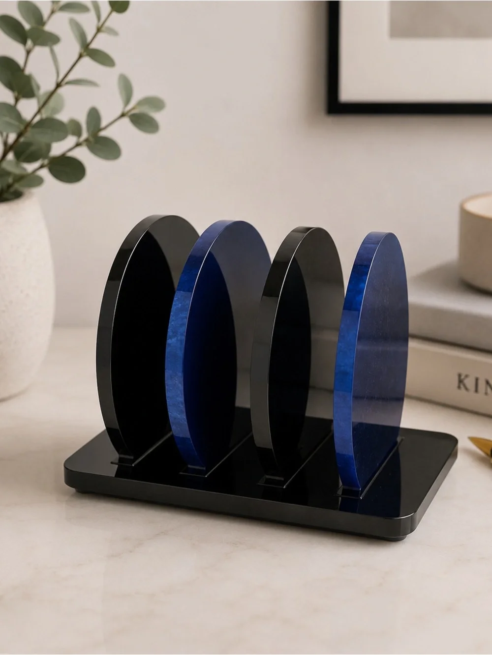 Handmade modern blue